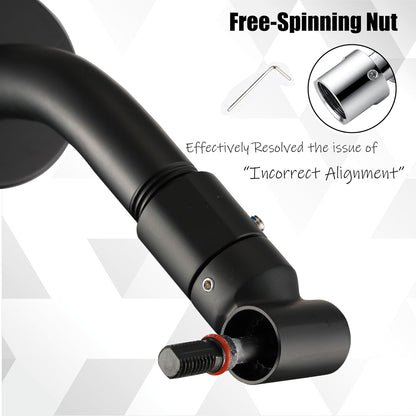 Shower Head Extension Arm, 6 Inch Adjustable Shower Arm Extender for Handheld/Fixed/Rain Shower Head, All Metal Showerhead Arm with G1/2 Universal Connector, Easy Installation, Brushed Nickel - PuriLite