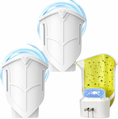 Flying Insect Trap, Fly Trap Captures Houseflies, Fruit Flies, and Gnats (White 2 Device + 8 Refills) - PuriLite