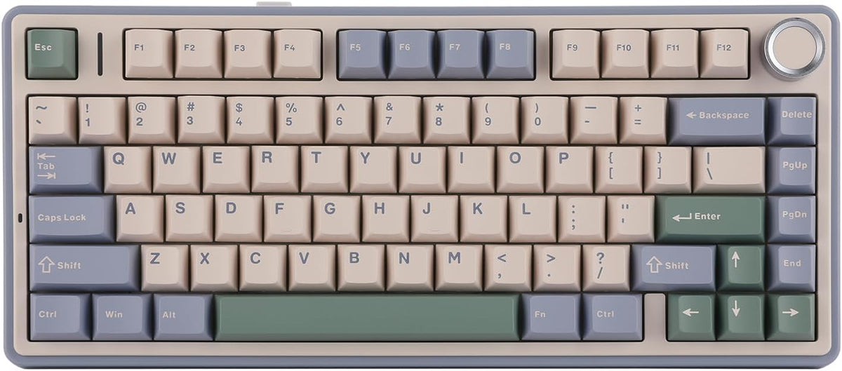 EPOMAKER x Aula F75 Gasket Mechanical Keyboard, 75% Wireless Hot Swappable Gaming Keyboard with Five-Layer Padding&Knob, Bluetooth/2.4GHz/USB-C, RGB (Black Gradient, LEOBOG Reaper Switch) - PuriLite