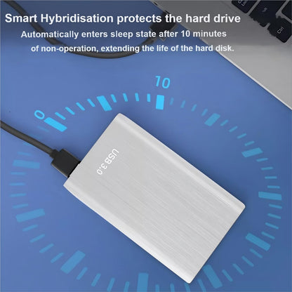 External Hard Drive 2TB USB 3.0,Portable HDD Storage Silver Plug and Play Compatible with PC/Laptop/Mac os
