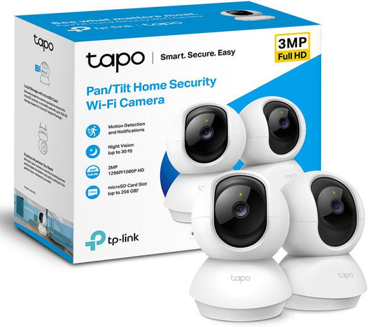 TP-Link Tapo 2K Pan/Tilt Indoor Security WiFi Camera, Baby & Pet Camera w/ 360° Motion Tracking, 2-Way Audio, Night Vision, Cloud & Local Storage (Up to 256 GB), Works w/Alexa & Google (Tapo C210P2) - PuriLite