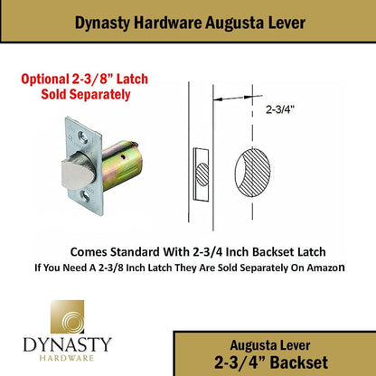 Dynasty Hardware AUG-00-26D Grade 2 Commercial Duty Office Door Keyed Lever Lockset, ADA, Satin Chrome Finish - PuriLite