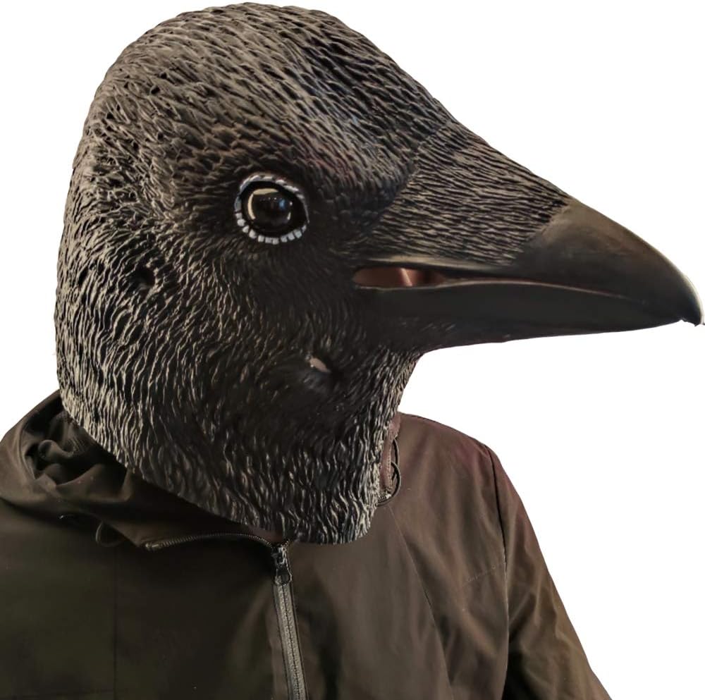 Creepy Party Halloween Mask Black Crow Masks Novelty Halloween Costume Party Animal Bird Face Crow Head Mask - PuriLite