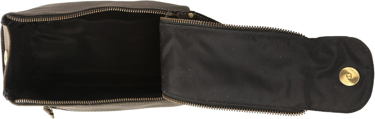 Premium Buffalo Leather Unisex Toiletry Bag Travel Dopp Kit Shaving kit (Distressed Tan) - PuriLite
