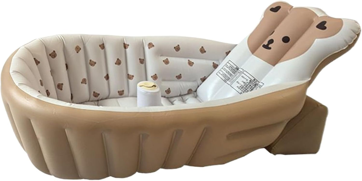 Baby Tubs - Inflatable Toddler Shower Tub - Adjustable Foldable Bathing Support Seat Bathroom Accessories for Beach Pool Outdoor Camping Travel - PuriLite