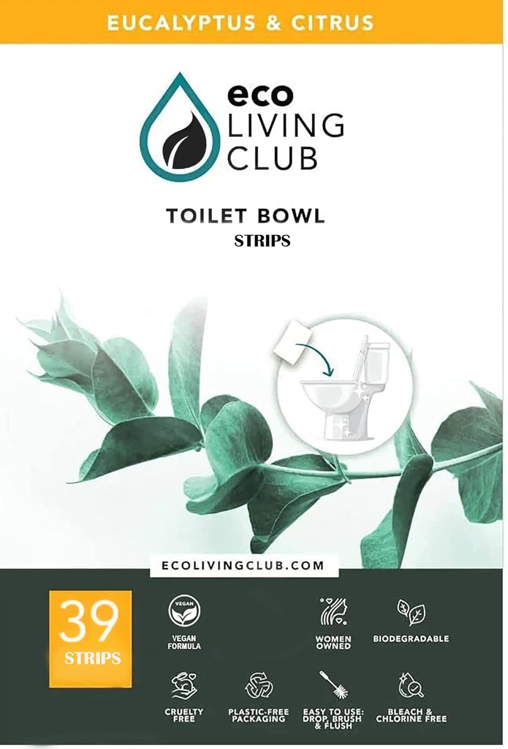 Eco Living Club Toilet Bowl Cleaner Strips Sheets - PuriLite