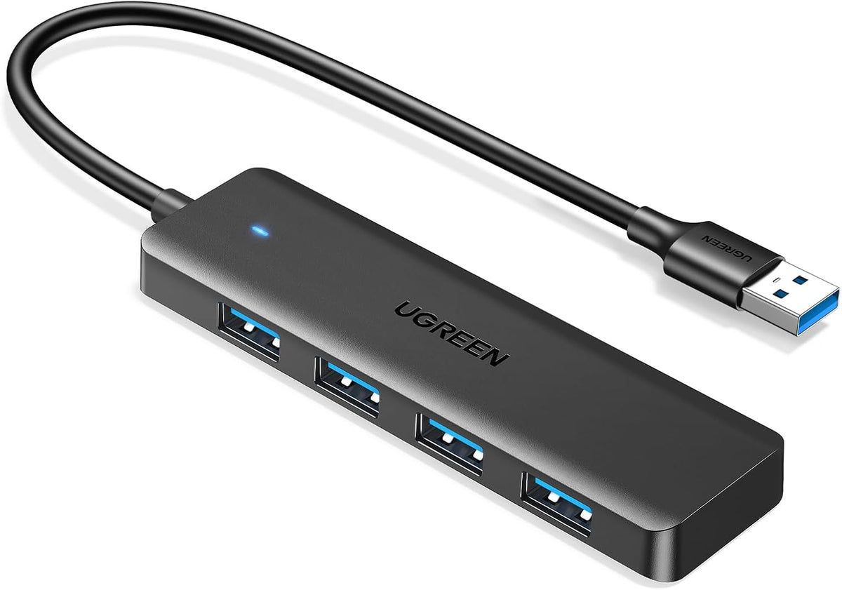 UGREEN USB Hub 3.0, 4 Ports USB A Splitter Ultra Slim Expander for Mouse, Keyboard, Flash Drive, U Disk, Printer Compatible with Laptop, Desktop PC, Xbox, PS5, Mouse, Keyboard and More, 0.5ft - PuriLite