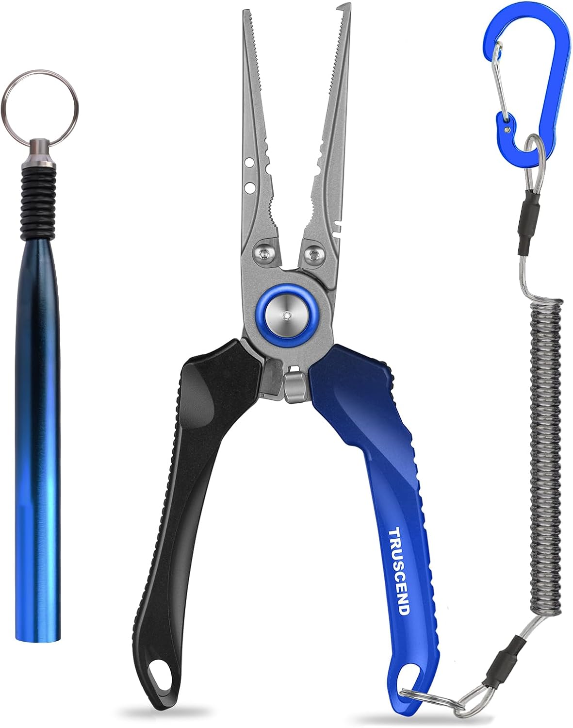 TRUSCEND Lockable Handy Fishing Pliers with Innovative Ergonomic Handle, Saltwater Corrosion Resistant Teflon Coated Fishing Tool, Multi-Function Fishing Gear with Mo-V Cutter, Amazing Fishing Gift - PuriLite