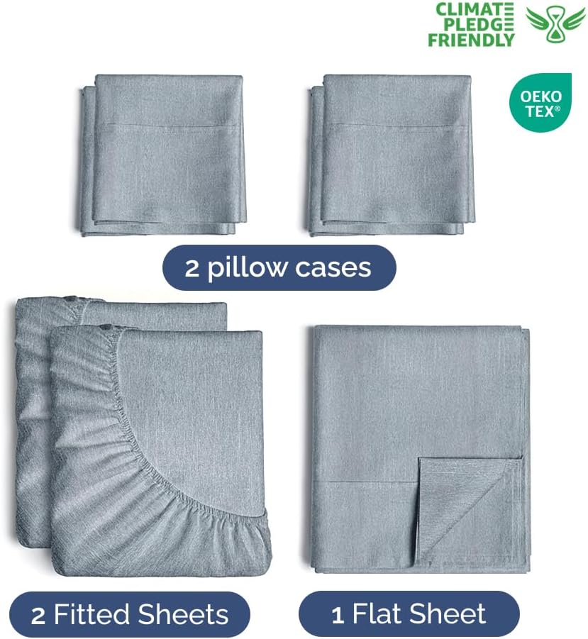 Extra Deep Queen Sheet Set - 6 Piece Breathable & Cooling Sheets - Hotel Luxury Bed Sheets Set - Easy & Secure Fit - Soft, Wrinkle Free & Comfy Sheets Set - White Sheet Set w/Extra Deep Pockets - PuriLite
