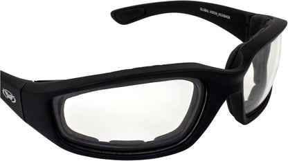 Global Vision Eyewear Kickback Sunglasses with Ethylene Vinyl Acetate Foam, Clear Lens - PuriLite