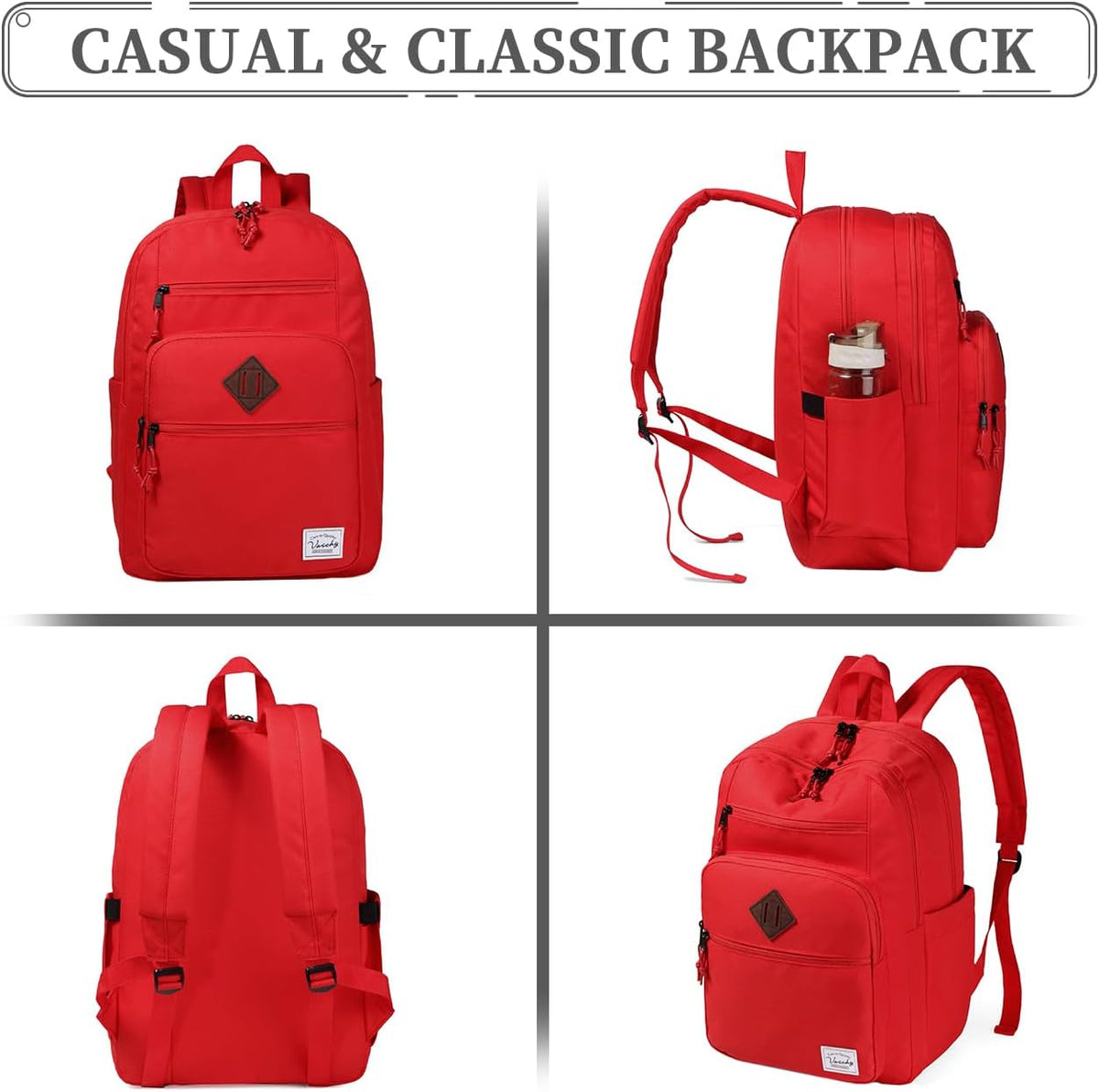 School Backpack for Men Women,Vaschy Lightweight School Bag Bookbag Casual Daypack for High School/College/Teens/Travel/Work - PuriLite