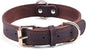 DAIHAQIKO Leather Dog Collar, Heavy Duty Wide Dog Collar for Small,Medium,Large and Extra Large Dogs (M: 1" Wide for 15.2"-19.2" Neck, Dual Stitch - Brown) - PuriLite