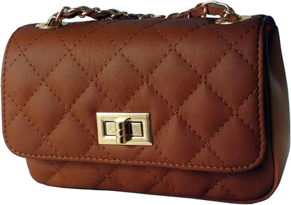 MamaMilano Women/Girls Italian Handmade Genuine Leather Cleo Shoulder Bag/Purse/HandBag/Totebag with Shoulder Strap - PuriLite