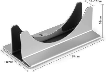 Adjustable Aluminum Vertical Stand for Mac Mini & Mini PC – Space-Saving Desktop Holder with Adjustable Slot 10–52mm, Cooling Design - PuriLite