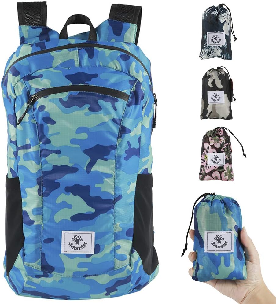 4Monster Hiking Daypack,Water Resistant Lightweight Packable Backpack for Travel Camping Outdoor - PuriLite