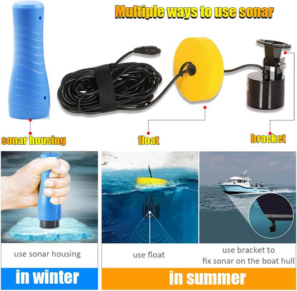 LUCKY Portable Fish Finder for Kayaks Hand held Depth Sounder Fish Detector Depth Finder Fish Finder ice Fishing Boat Fishing Gifts for Men Women - PuriLite