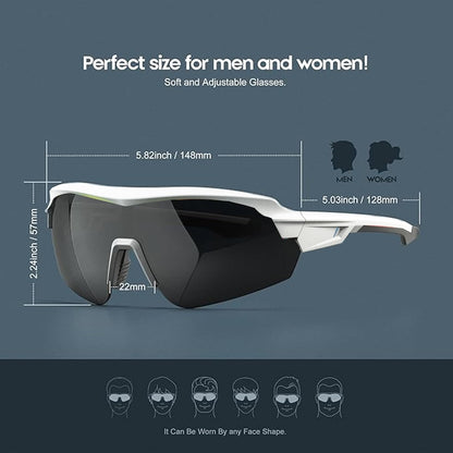 Cycling Glasses Polarized Sports Sunglasses for Men Women Youth Baseball Running Driving Golf - PuriLite