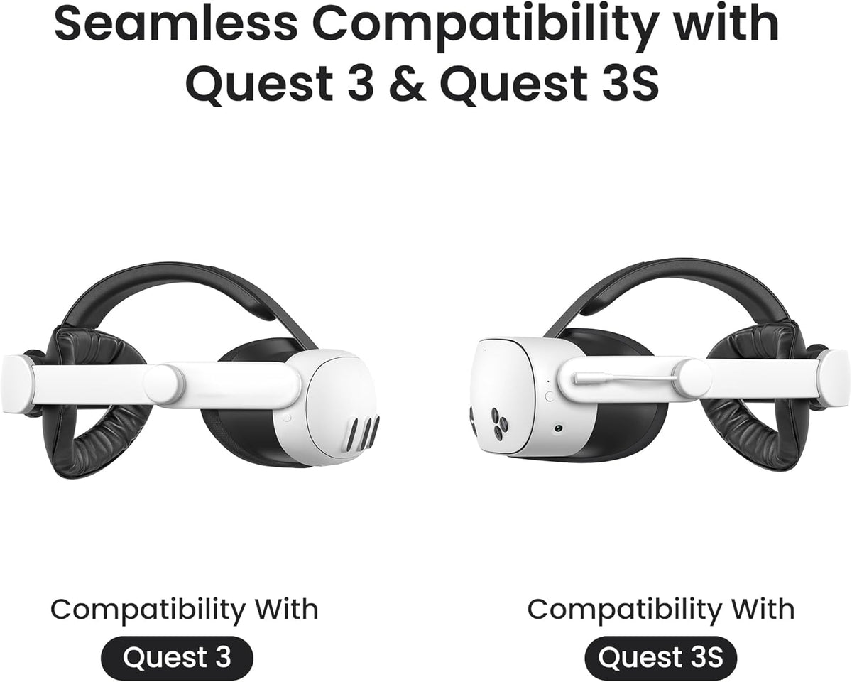 KIWI design K4 Boost Battery Head Strap for Meta Oculus Quest 3/3S, Adjustable VR Headband Accessories with Dual Charge, Extend Playtime & Reduce Facial Stress - PuriLite