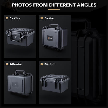 Lykus HC-2710 Portable Waterproof Hard Case with Foam, Camera Case with Customizable Fit Foam,Fit use of Drones,Camera, Equipments, Interior Size 27x16x8 cm - PuriLite