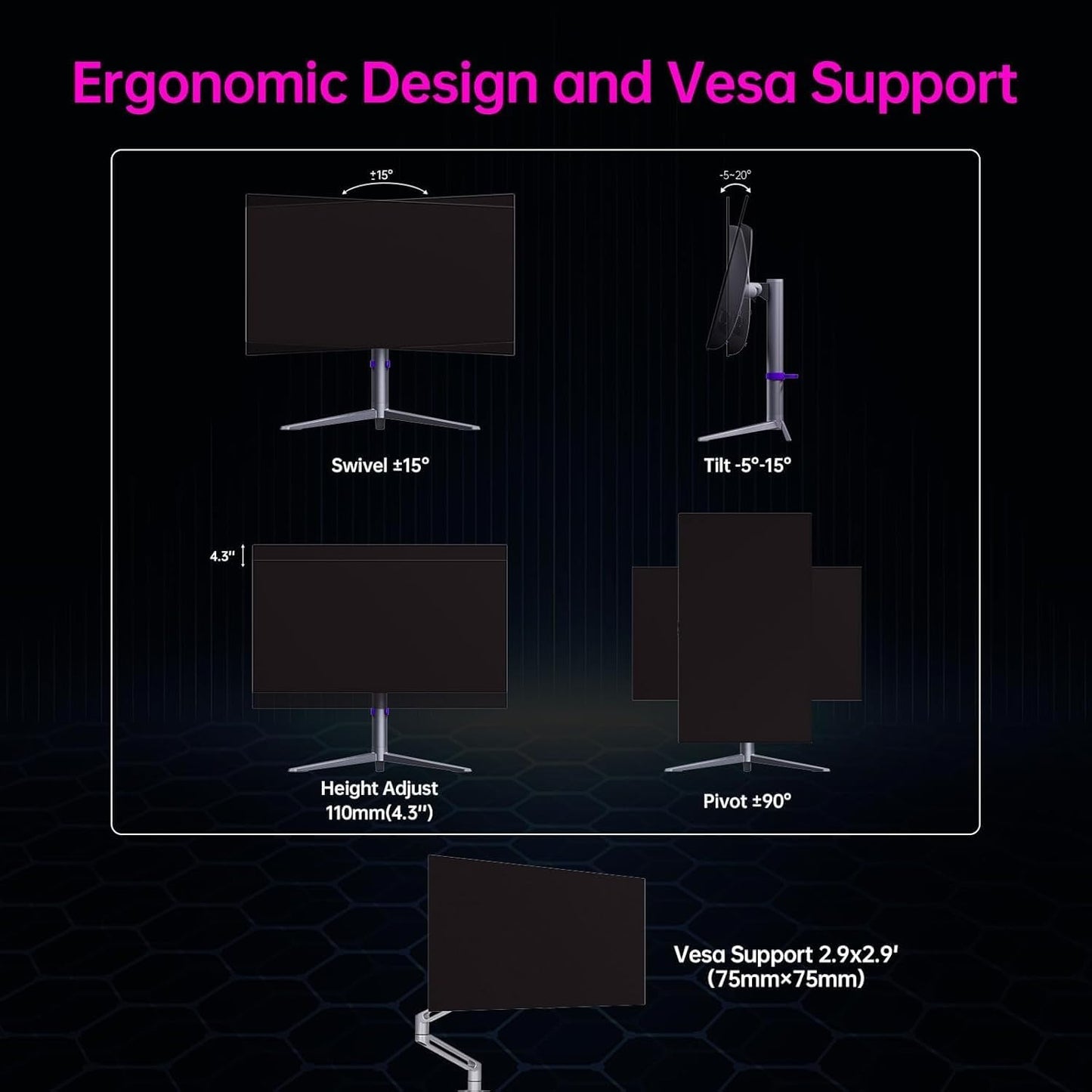 KTC 32 Inch 2K Computer Monitor, IPS 1440p Monitor with Ultra-Thin Bezels, HDR10, Freesync/G-sync, HDMI/DP Ports, Tilt Adjustable, Eyecare, Ideal for Business, Office, and Casual Gaming - PuriLite