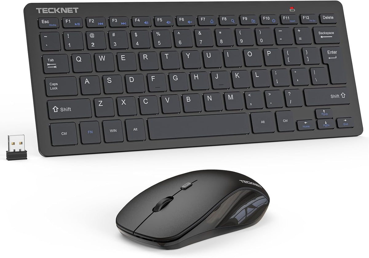 TECKNET Keyboard and Mouse Wireless - Compact 2.4GHz Wireless Keyboard and Mouse Combo with Adjustable DPI, Ultra-Quiet Clicks, Lag-Free Performance for Computer, Laptop, PC, Windows, Mac, Chrome OS - PuriLite
