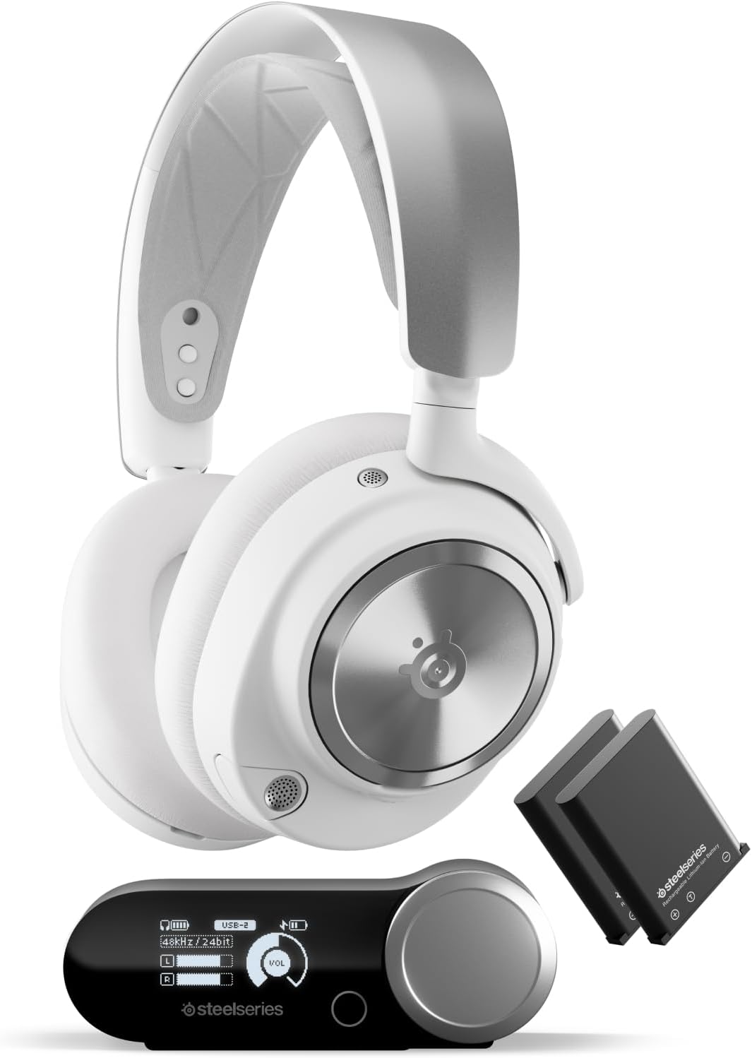 NEW SteelSeries Arctis Nova Pro Wireless Multi-System Gaming Headset - Premium Hi-Fi Drivers - Active Noise Cancellation - Infinity Power System - ClearCast Gen 2 Mic - PC, PS5/PS4, Switch, Mobile - PuriLite