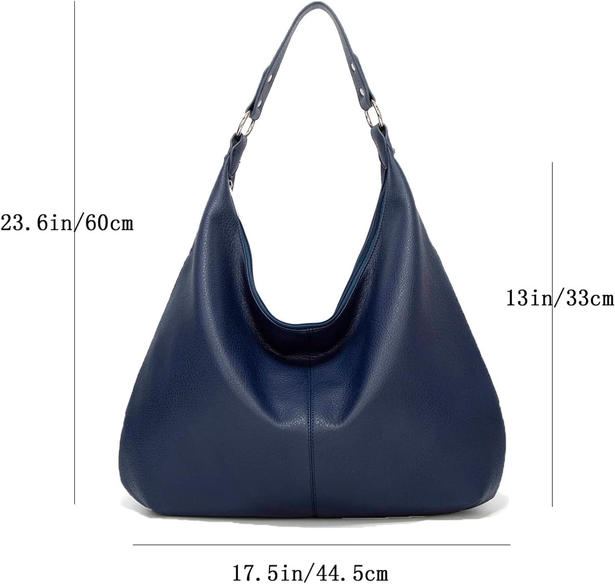 Ashioup Hobo Bags for Women Soft PU Leather Shoulder Bag Vintage Slouchy Handbag with Zipper - PuriLite