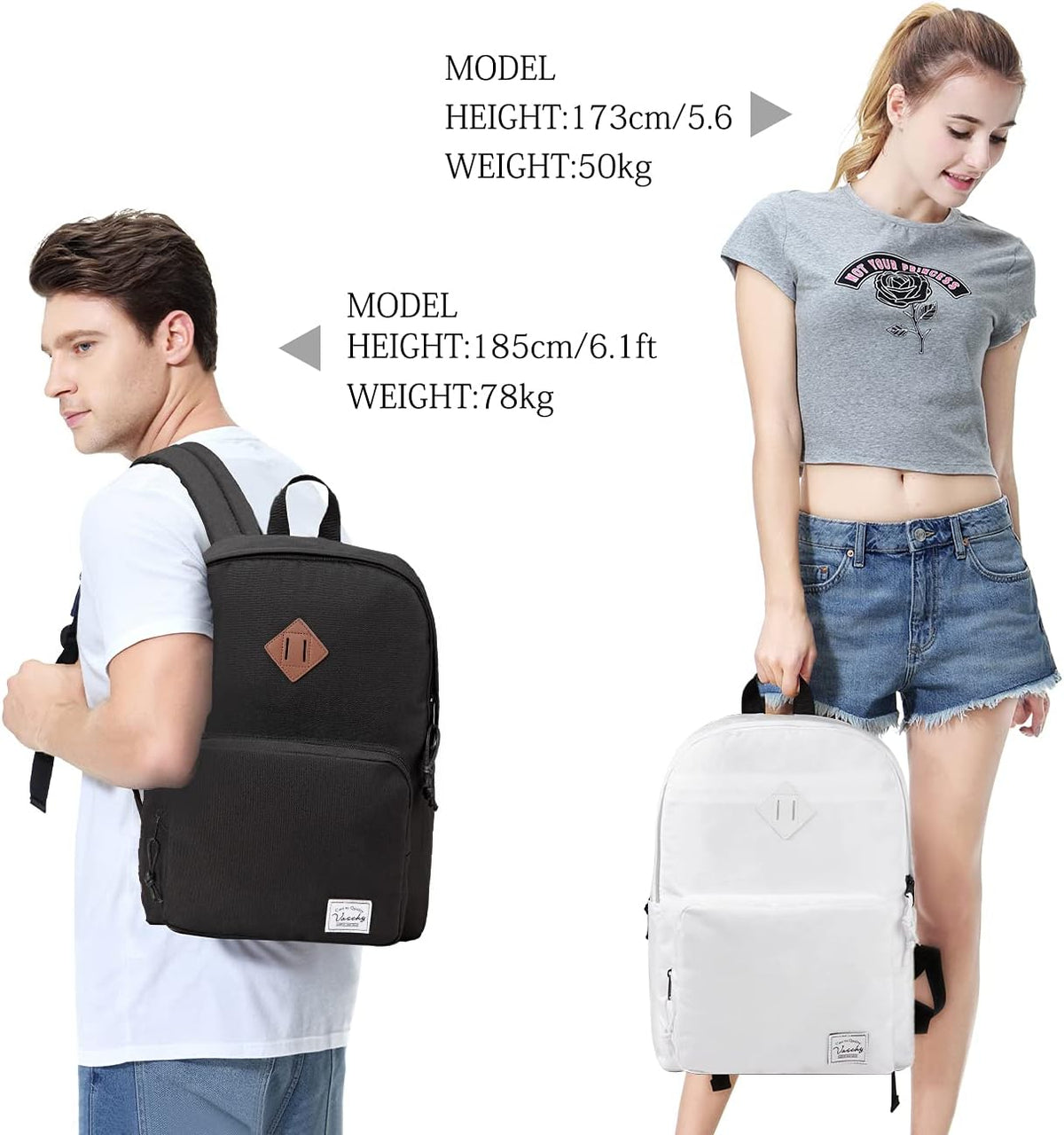 VASCHY Lightweight School Backpack for Women with Sleeve for 14" Laptop - PuriLite