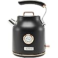 Haden Dorset 75083 Stainless Steel 1500W Retro Toaster 4 Slice Wide Slot w/Removable Crumb Tray and Settings, Black/Copper Toasters w/Adjustable Browning Control, Smart Toaster - PuriLite