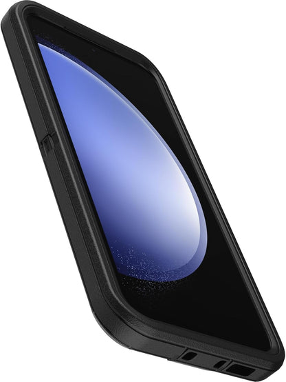 OtterBox Galaxy S23 FE Defender Series Case - Black, Rugged & Durable, with Port Protection, Includes Holster Clip Kickstand - PuriLite