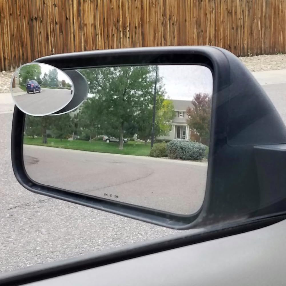Ampper Blind Spot Mirror, 2" Round HD Glass Frameless Convex Rear View Mirror, Pack of 2 - PuriLite