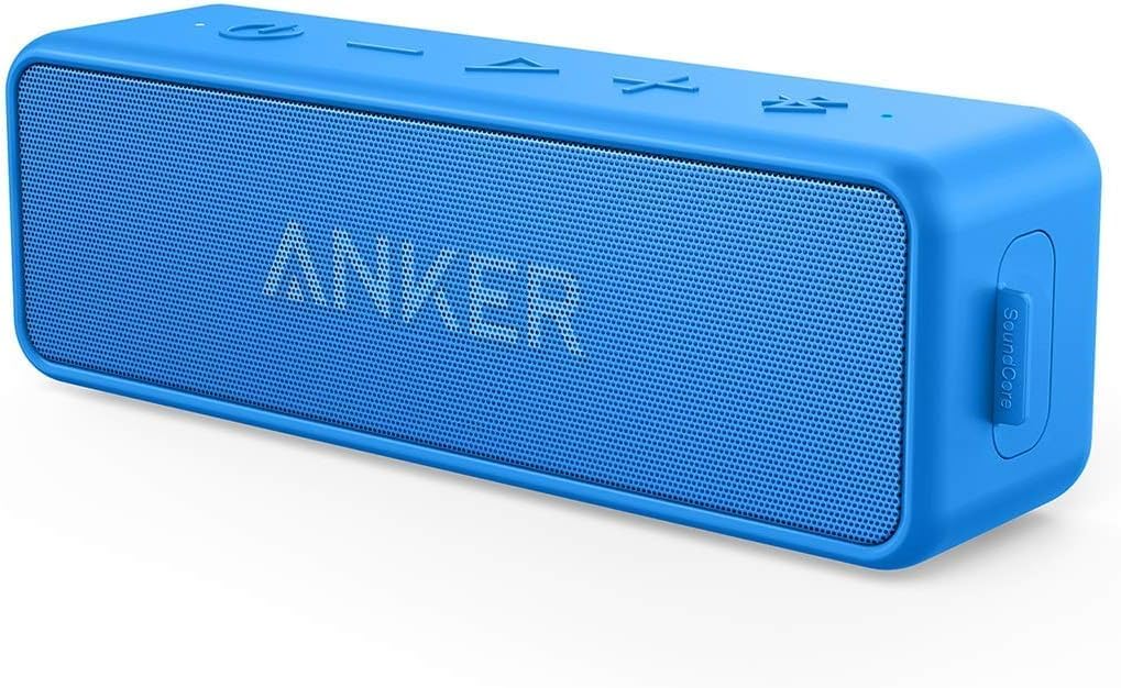 Anker SoundCore 2 Portable Bluetooth Speaker with Better Bass, 24-Hour Playtime, 66ft Bluetooth Range, IPX7 Water Resistance & Built-in Mic, Dual-Driver Wireless Speaker (Red) - PuriLite