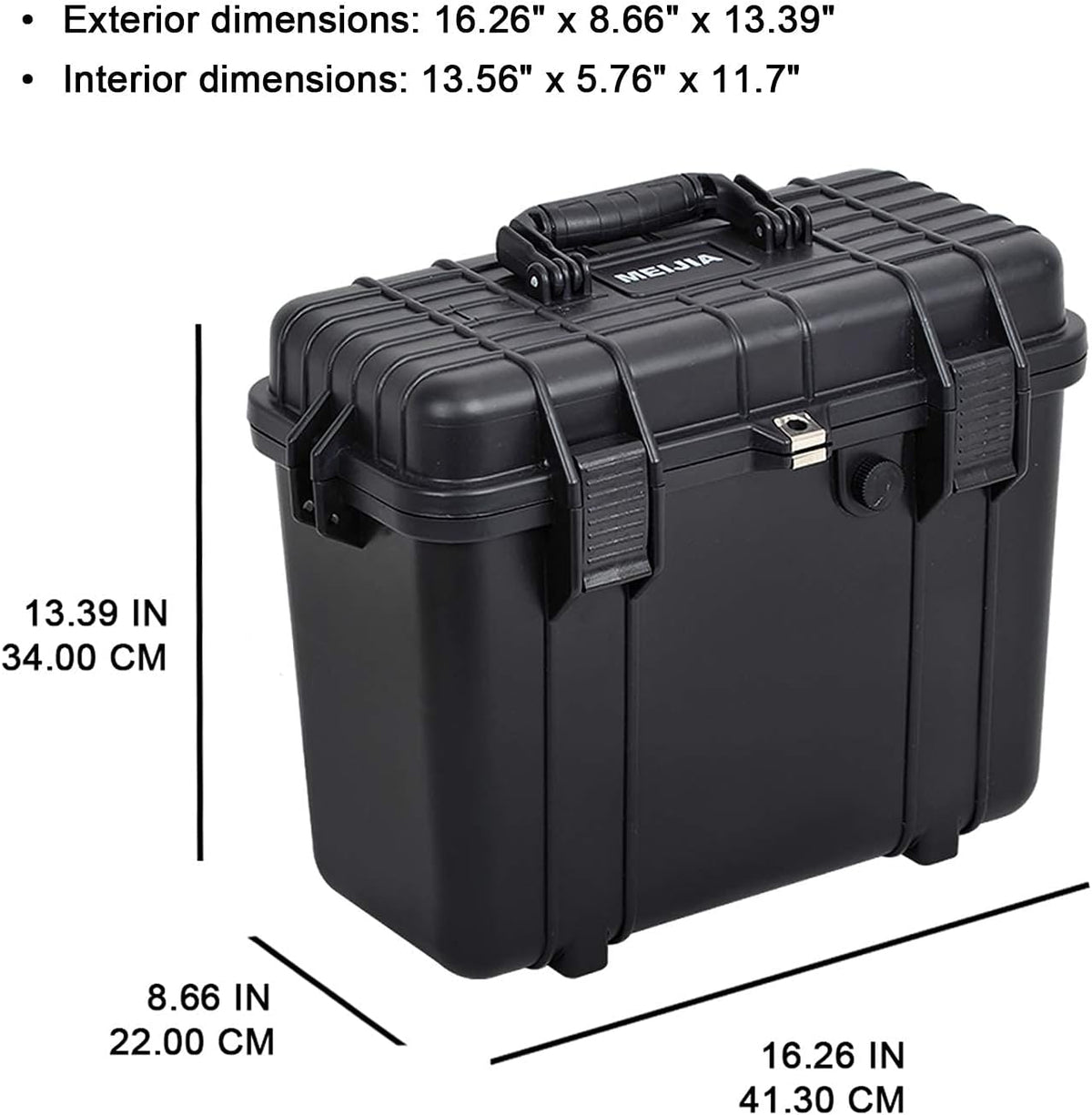 MEIJIA Portable Waterproof Protective Hard Case,Camera Case with Customizable Fit Foam Inserted, Elegant Black (9.17"x 7.56"x4.33") - PuriLite
