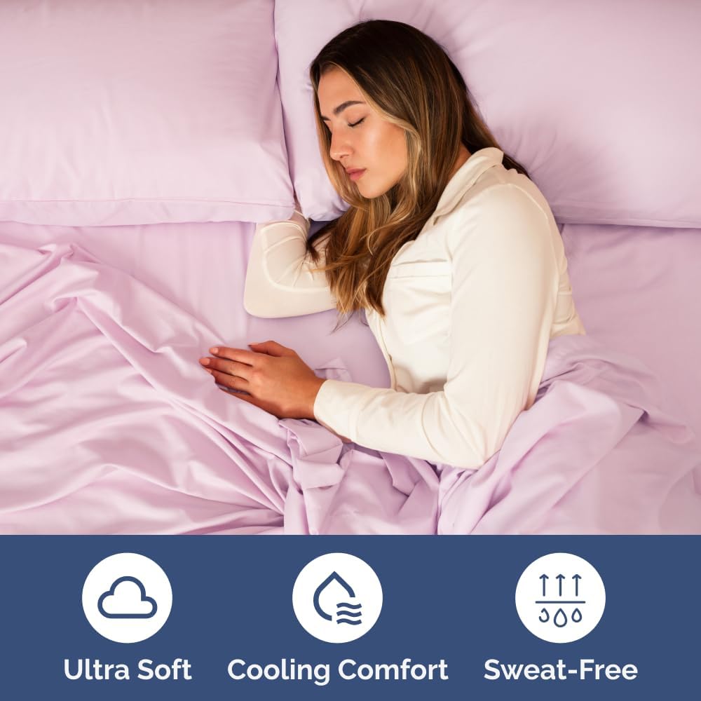 Extra Deep Queen Sheet Set - 6 Piece Breathable & Cooling Sheets - Hotel Luxury Bed Sheets Set - Easy & Secure Fit - Soft, Wrinkle Free & Comfy Sheets Set - White Sheet Set w/Extra Deep Pockets - PuriLite