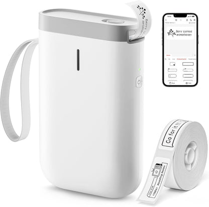 NIIMBOT D110 Mini Label Maker Machine with Tape(Pre-Cut Size 12x40mm), Portable Bluetooth Sticker Printer, Inkless Automatic Feeding One-Touch Custom Printing, Compatible with Phone Only - PuriLite