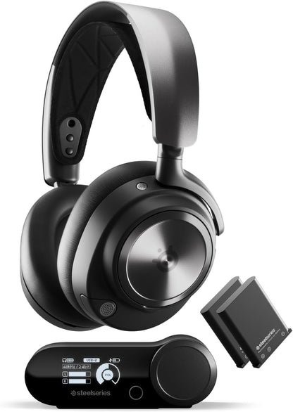 NEW SteelSeries Arctis Nova Pro Wireless Multi-System Gaming Headset - Premium Hi-Fi Drivers - Active Noise Cancellation - Infinity Power System - ClearCast Gen 2 Mic - PC, PS5/PS4, Switch, Mobile - PuriLite