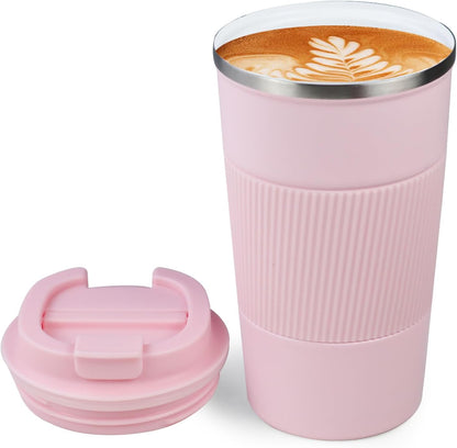 18oz Mug with Ceramic Coating Inside, Insulated Coffee Mug with Lid, Leak Proof Coffee Travel Mug, Travel Coffee Mug Fits in Car Cup Holder - PuriLite