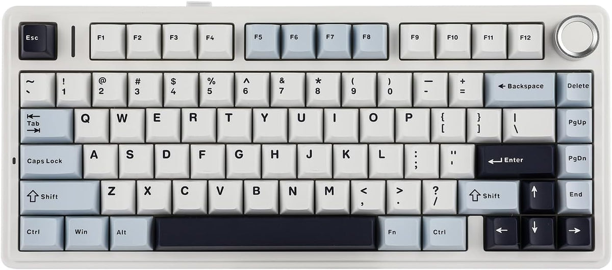 EPOMAKER x Aula F75 Gasket Mechanical Keyboard, 75% Wireless Hot Swappable Gaming Keyboard with Five-Layer Padding&Knob, Bluetooth/2.4GHz/USB-C, RGB (Black Gradient, LEOBOG Reaper Switch) - PuriLite