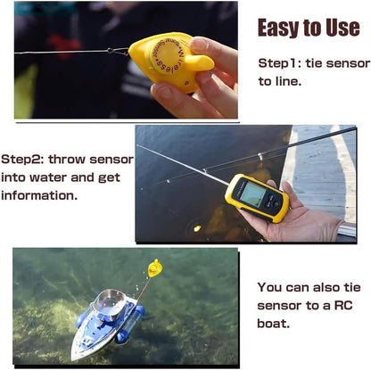 LUCKYLAKER Sonar Handheld Fish Finder Transducer Portable Water Depth Finder Boat Kayak Wireless Transducer Fish Finders - PuriLite