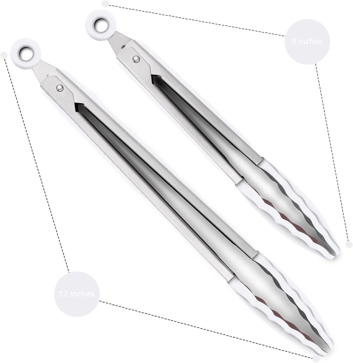 Purilite Select Silicone &amp; Stainless Steel Kitchen Tongs - PuriLite