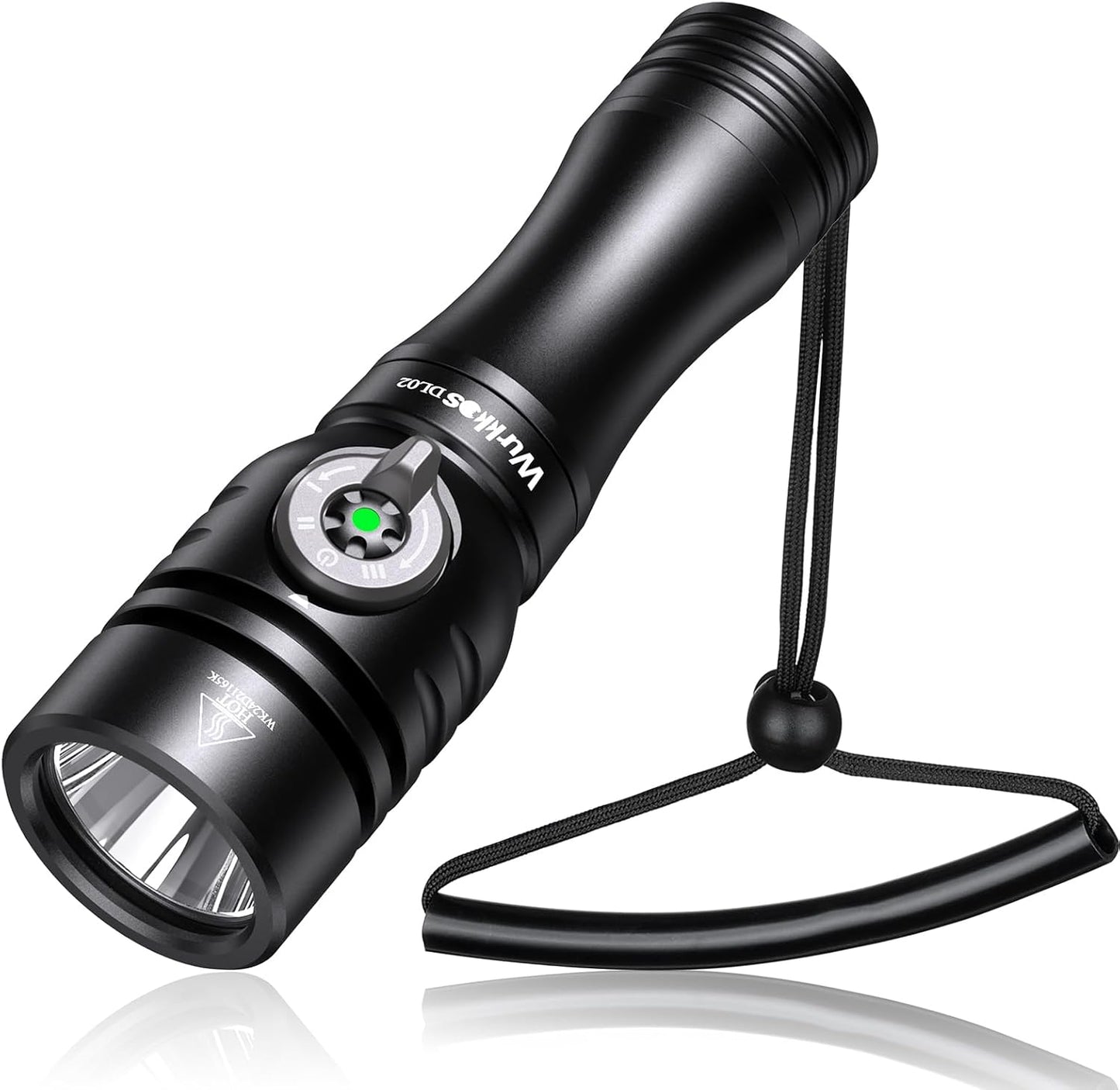 Wurkkos DL02 Scuba Diving Flashlight, Max 3000Lumen, 496M Long Range, 100M Underwater, Power Indicator, 3 Lighting Modes, Submarine Light for Deep Sea Cave - PuriLite
