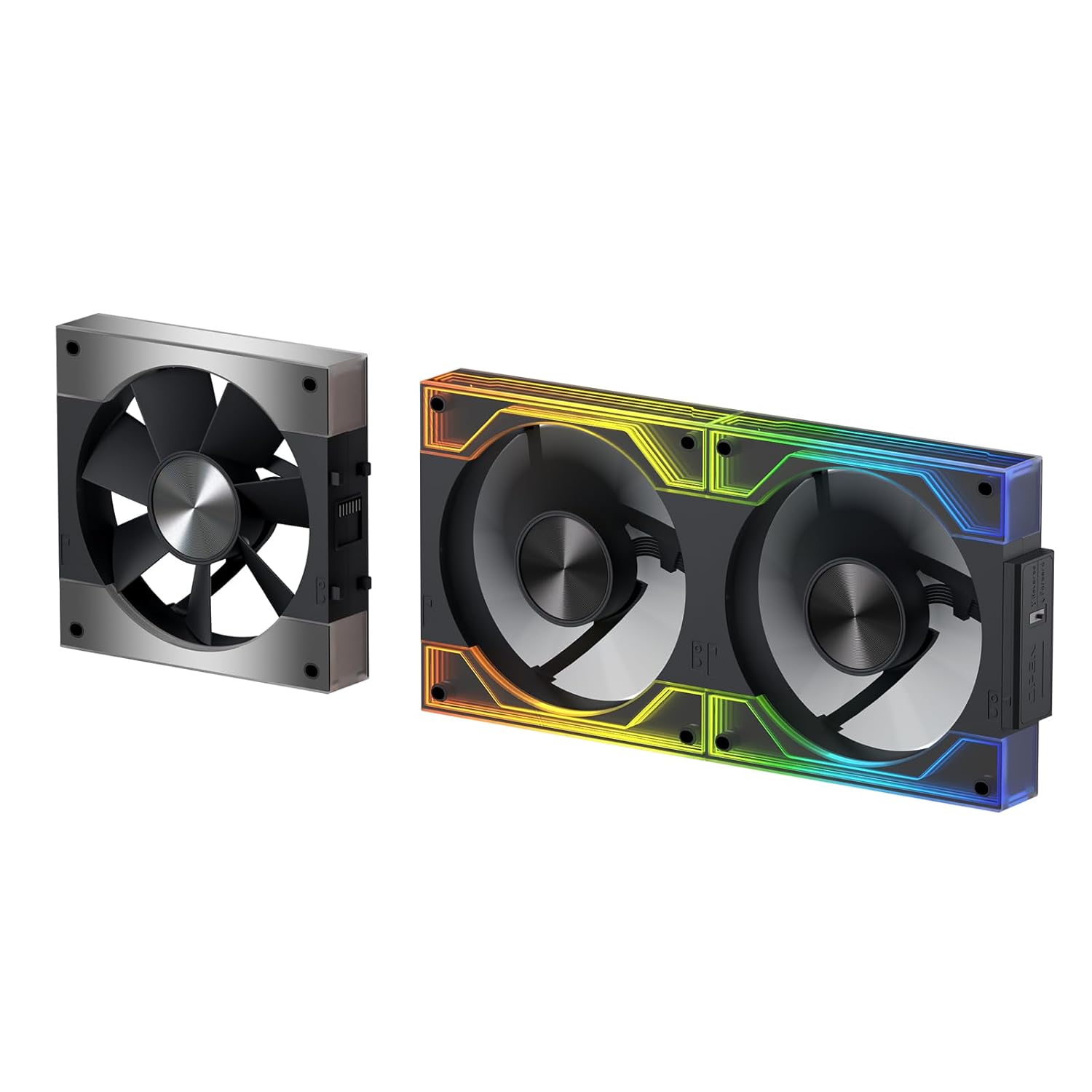 LTC CF-123D 120mm PC Case Fan, Daisy-Chain Connection, Infinity Mirror ARGB Lighting, Reversible Airflow 2000RPM Max, HDB Bearing PWM Computer Case Cooling Fan, Motherboard SYNC, 3 Pack, White - PuriLite
