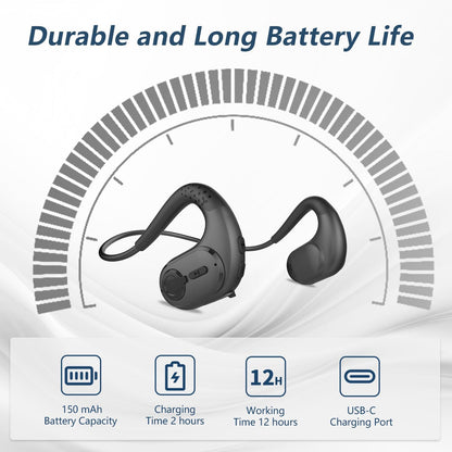 BANIGIPA Bluetooth Headset with Removable Microphone, Noise Cancelling Wireless Headset for Phones Laptop Computer PC, Open Ear Headphones for Office Meeting Running Cycling Driving Working-12 Hrs - PuriLite