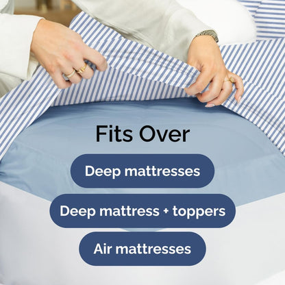Extra Deep Queen Sheet Set - 6 Piece Breathable & Cooling Sheets - Hotel Luxury Bed Sheets Set - Easy & Secure Fit - Soft, Wrinkle Free & Comfy Sheets Set - White Sheet Set w/Extra Deep Pockets - PuriLite