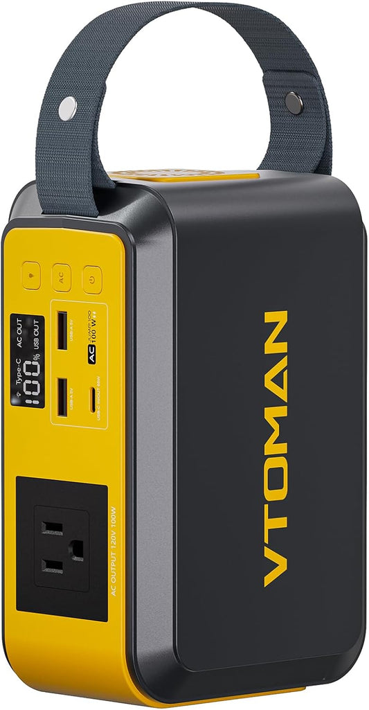 VTOMAN Jump100 89.6Wh LiFePO4 Portable Power Station 100W AC PD65W Type-C