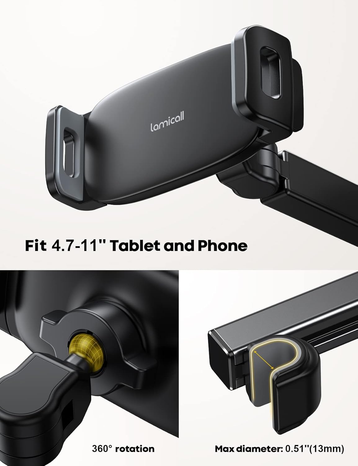 Purilite Select Car Headrest Tablet Holder - PuriLite