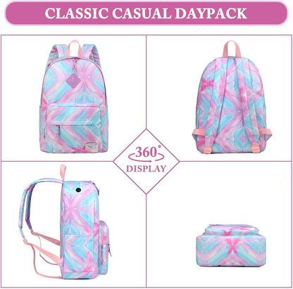 School Backpack, Kasqo 15.6 Inch Classic Lightweight Water-Resistant Backpack for Men Women Teens Girls Boys Kids to School, College, Travel, Work, Black - PuriLite