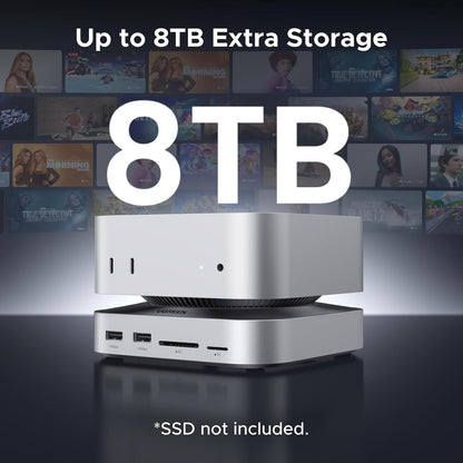 UGREEN Mac mini M4 Dock & Stand with NVMe SSD Enclosure, Docking Station with 3*USB A 3.2, 2*USB A 3.0, 2*USB C 3.2 10Gbps, SD/TF 170MB/s, USB C Hub Compatible with Mac mini M4 Pro - PuriLite