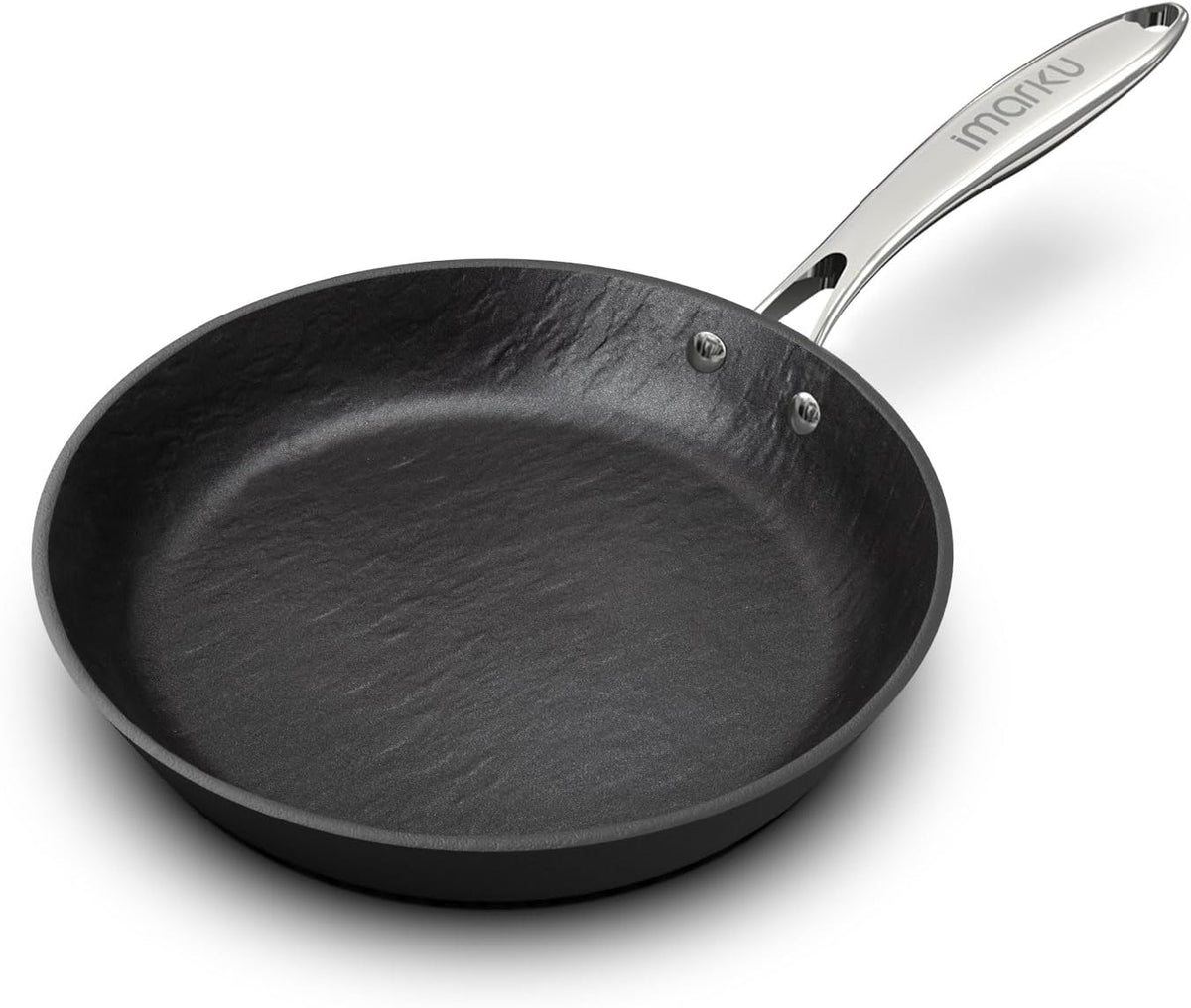 imarku Non Stick Frying Pans - 10 inch Frying Pan Nonstick Skillet, Egg Pan Omelette with Cool Stainless Steel Handle, Dishwasher Safe, Free of PFAS&PFOA, Easy Cleanup, Gifts for Men and Women - PuriLite