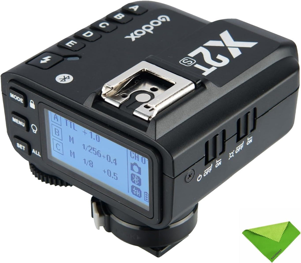 Godox X2T-S TTL Wireless Flash Trigger for Sony, 1/8000s HSS, Bluetooth Connection Supports iOS/Android App Controller, TCM Function, 5 Separate Group Buttons, New Hotshoe Locking, New AF Assist Light - PuriLite